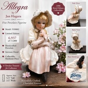Allegra Jan Hagara Porcelain Figurine N50002 Royal Orleans 1990 Limited Edition